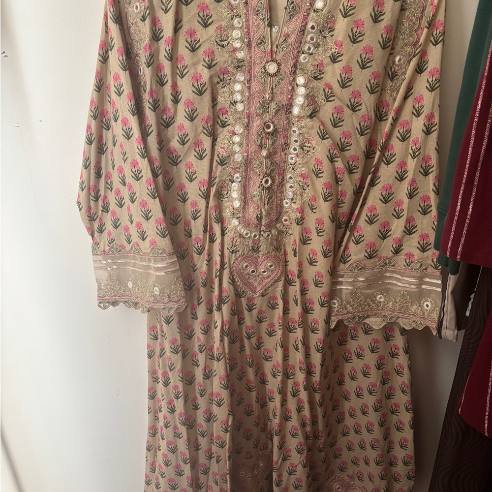 Floral Embroidered Kaftan Dress